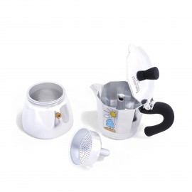 Any Morning 240 ml Alüminyum Moka Pot Espresso Kahve Makinesi Desenli Gümüş Renk HES-6