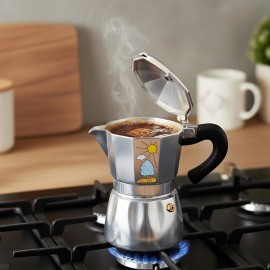 Any Morning 240 ml Alüminyum Moka Pot Espresso Kahve Makinesi Desenli Gümüş Renk HES-6