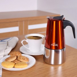 Any Morning 300 ml Paslanmaz Çelik Moka Pot İndüksiyon Uyumlu Bakır Rengi FE001-6