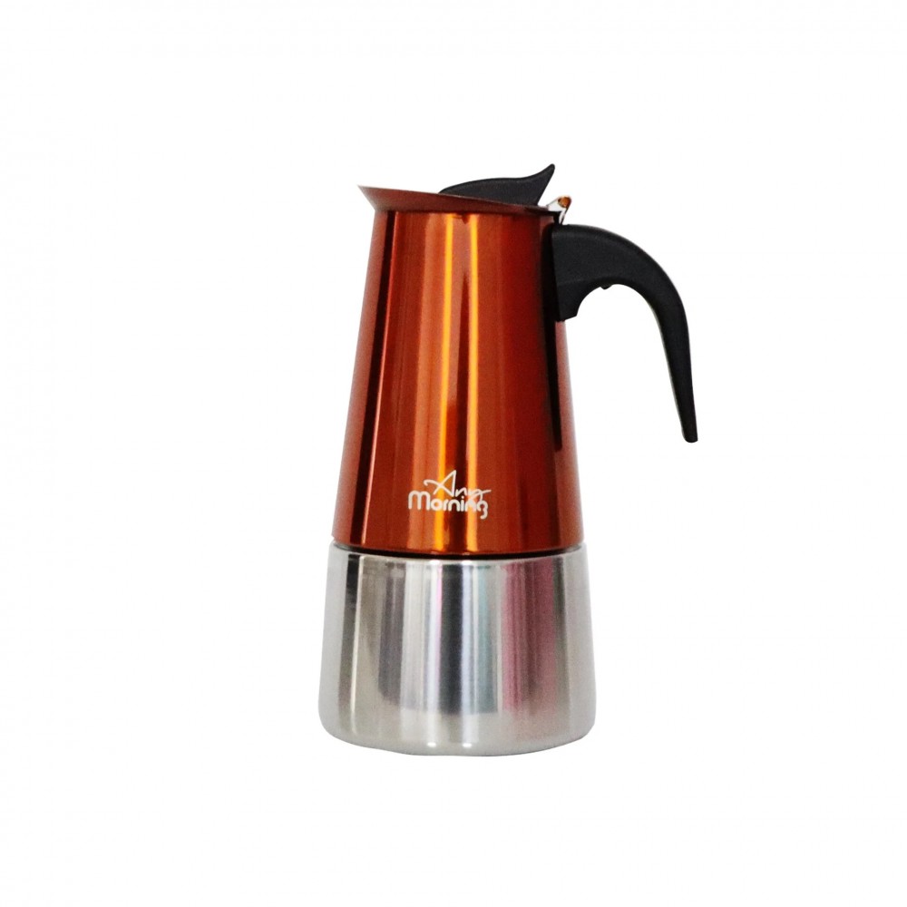 Any Morning 300 ml Paslanmaz Çelik Moka Pot İndüksiyon Uyumlu Bakır Rengi FE001-6