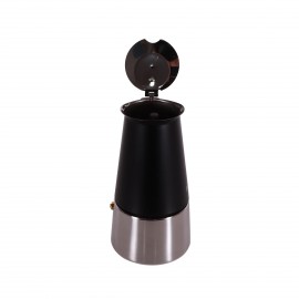 Any Morning 300 ml Paslanmaz Çelik Moka Pot  İndüksiyon Uyumlu Siyah FE001-6