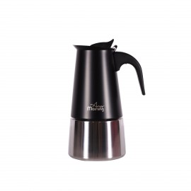 Any Morning 300 ml Paslanmaz Çelik Moka Pot  İndüksiyon Uyumlu Siyah FE001-6