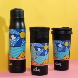 Any Morning 380 ml Paslanmaz Çelik Termos Mug, Çift Katmanlı, Sızdırmaz Kapaklı, Siyah BA21522