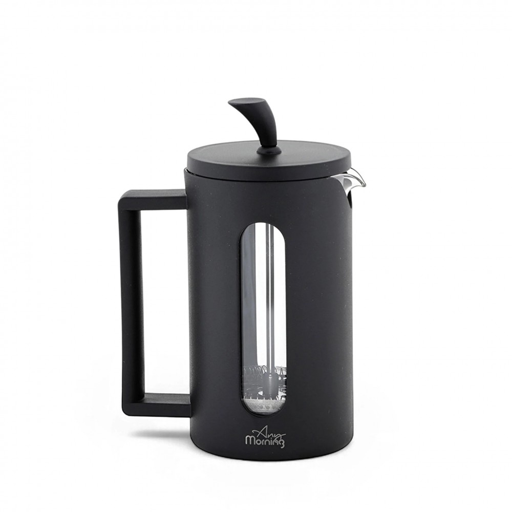 Any Morning 600 ml French Press, Darbeye Dayanıklı Cam, 304 Paslanmaz Çelik Filtreli FF002