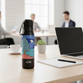 Any Morning 600 ml Paslanmaz Çelik Termos, Çift Duvarlı, Sızdırmaz Kapaklı, Siyah BA21547