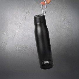 Any Morning 600 ml Paslanmaz Çelik Termos, Çift Katmanlı, Sızdırmaz Kapaklı, Siyah BA21547
