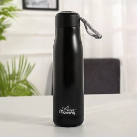 Any Morning 600 ml Paslanmaz Çelik Termos, Çift Katmanlı, Sızdırmaz Kapaklı, Siyah BA21547