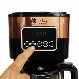 Any Morning SH21615S Dokunmatik Ekranlı Zaman ve Aroma Ayarlı Filtre Kahve Makinesi Bakır Rengi