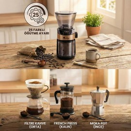 Any Morning SH25836B Dijital Zamanlayıcılı 25 Öğütme Ayarlı Elektrikli Kahve Öğütücü