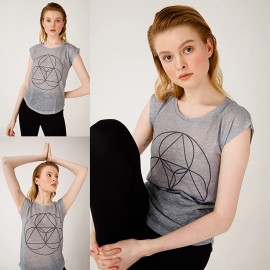 BiggDesign BiggYoga Namaste Gri T-Shirt