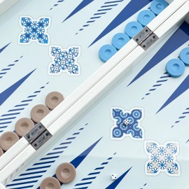 Biggdesign Blue Tile Tavla, Çizilmez Zeminli, Mıknatıslı MDF Kasa, 2 Kat Vernik Cilalı