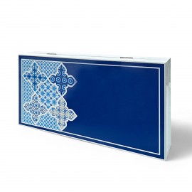 Biggdesign Blue Tile Tavla, Çizilmez Zeminli, Mıknatıslı MDF Kasa, 2 Kat Vernik Cilalı