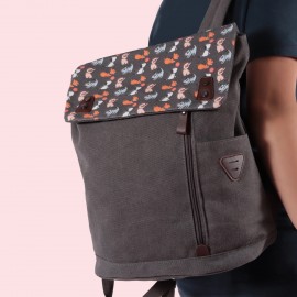 Biggdesign Dogs Vintage Su Geçirmez Kumaşlı 15 inç Laptop Uyumlu Okul Sırt Çantası Gri