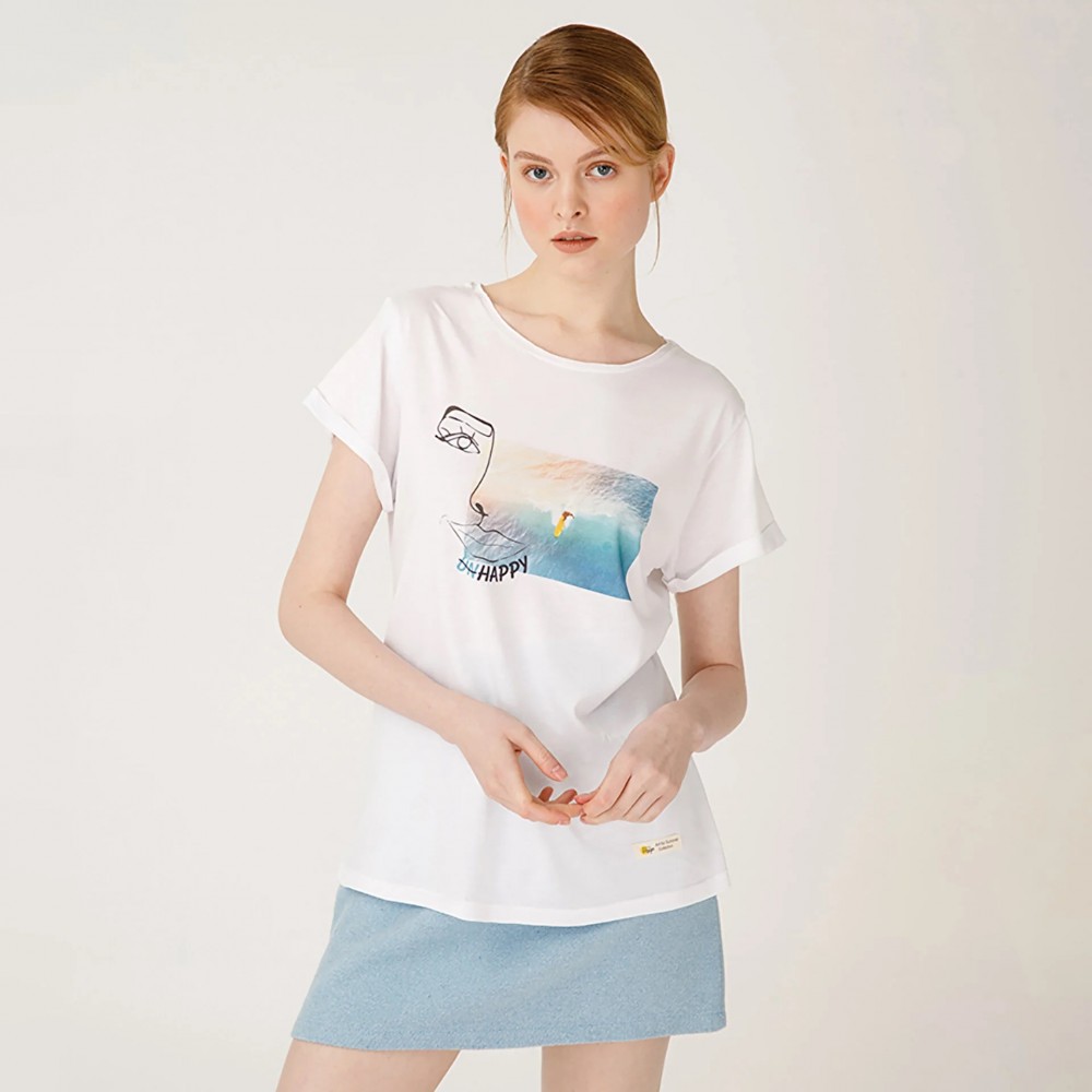 Biggdesign Faces Happy Kadın T-Shirt