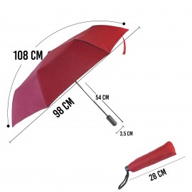Biggdesign Moods Up Bordo Şemsiye - Tam Otomatik, Rüzgara Dayanıklı, Çanta Boy