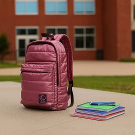 Biggdesign Moods Up Loved  Kapitone Su Geçirmez Kumaşlı Okul ve Laptop Sırt Çantası Pembe