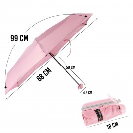 Biggdesign Moods Up Pembe Mini Şemsiye, Manuel Aç-Kapa, Rüzgara Dayanıklı, Çanta Boy, Özel Tasarım