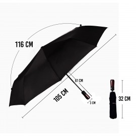 Biggdesign Moods Up Premium Ahşap Saplı Lacivert Otomatik Şemsiye