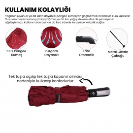 Biggdesign Moods Up Premium Bordo Otomatik Şemsiye