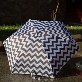 Biggdesign Moods Up Siyah Beyaz Zikzaklı Manuel Mini Şemsiye