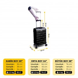 Biggdesign Moods Up TSA Kilitli 20" ABS Gövdeli Valiz  | Kabin Boy-Siyah