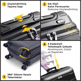 Biggdesign Moods Up TSA Kilitli 20" ABS Gövdeli Valiz  | Kabin Boy-Siyah