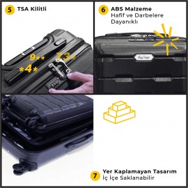 Biggdesign Moods Up TSA Kilitli 20" ABS Gövdeli Valiz  | Kabin Boy-Siyah