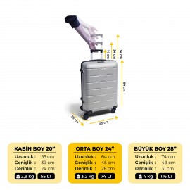 Biggdesign Moods Up TSA Kilitli 24" ABS Gövdeli Valiz  | Orta Boy-Gümüş