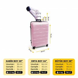 Biggdesign Moods Up TSA Kilitli 28" ABS Gövdeli Valiz  | Büyük Boy-Pembe
