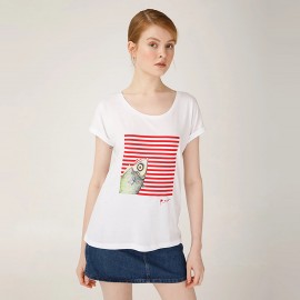 Biggdesign Pistachio Çizgili Kadın T-Shirt