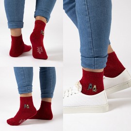 Biggdesign Simli Kadın 3'lü Kısa Soket Çorap Seti