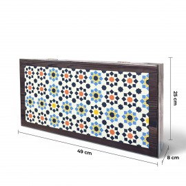 Biggdesign Yıldız Tavla, Çizilmez Zeminli, Mıknatıslı MDF Kasa, 2 Kat Vernik Cilalı