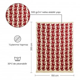 Bigghome Lalezar Tek Kişilik Battaniye 150 x 200 cm