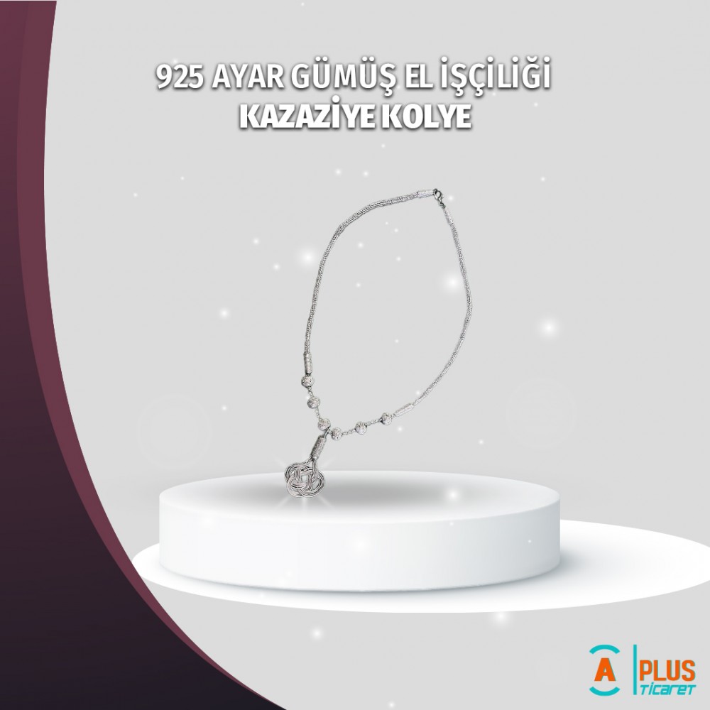925 Ayar Gümüş EL İşçiliği Kazaziye Kolye