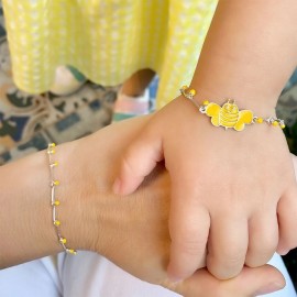 Arı Vız Vız Gümüş Anne Kız Bileklik