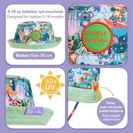 Bebek Şapkası Jungle Friends 50+UV Korumalı