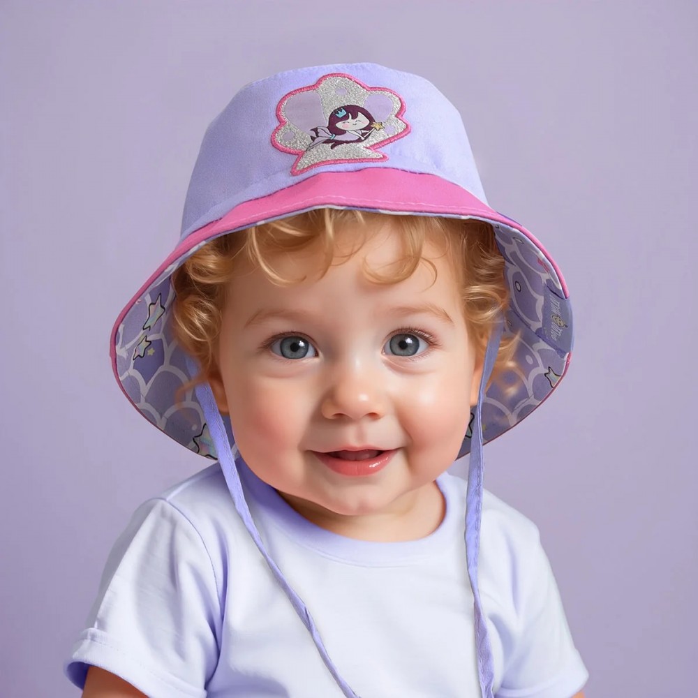 Bebek Şapkası Pırıltılı Deniz Kızı 50+UV Korumalı