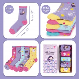 Çocuk 5'li Çorap Deniz Kızı Beden 27-30