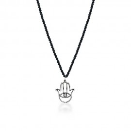 Fatımanın Eli Taşlı Gümüş Kolye