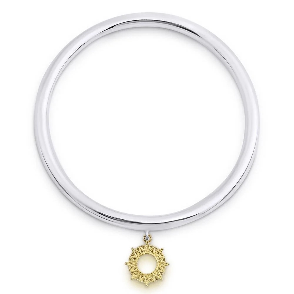 Güneş Gümüş Bilezik Kalın