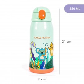 Çelik Çocuk Matarası Çantalı Ponix 420ml