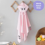 Pembe Kadife Kundak Havlu