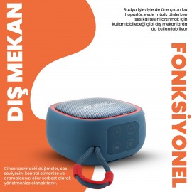 Moodix KI23KS659 Bluetooth Hoparlör Mavi 5W
