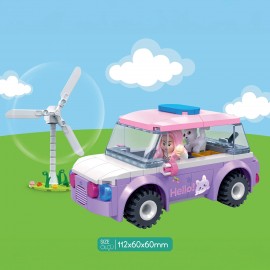Ogi Mogi Toys Eğitici Bloklar Kız Arabası 136 Parça Yapı Seti