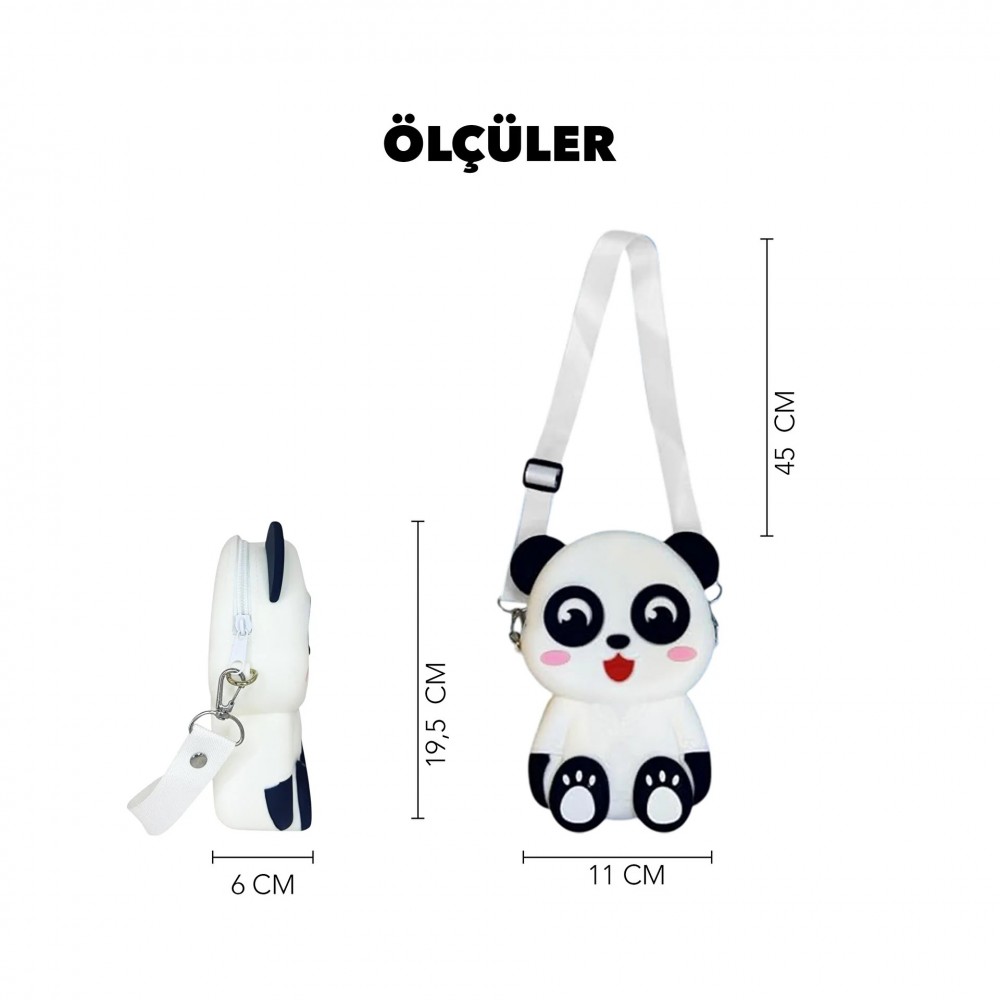 Ogi Mogi Toys Silikon Beyaz Panda Omuz Çantası