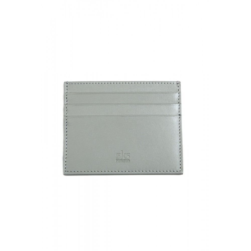 SKS Leben Unisex Gri Hakiki Deri Kartlık