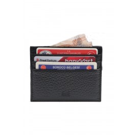 SKS Leben Unisex Koyu Kahverengi Hakiki Deri Kartlık